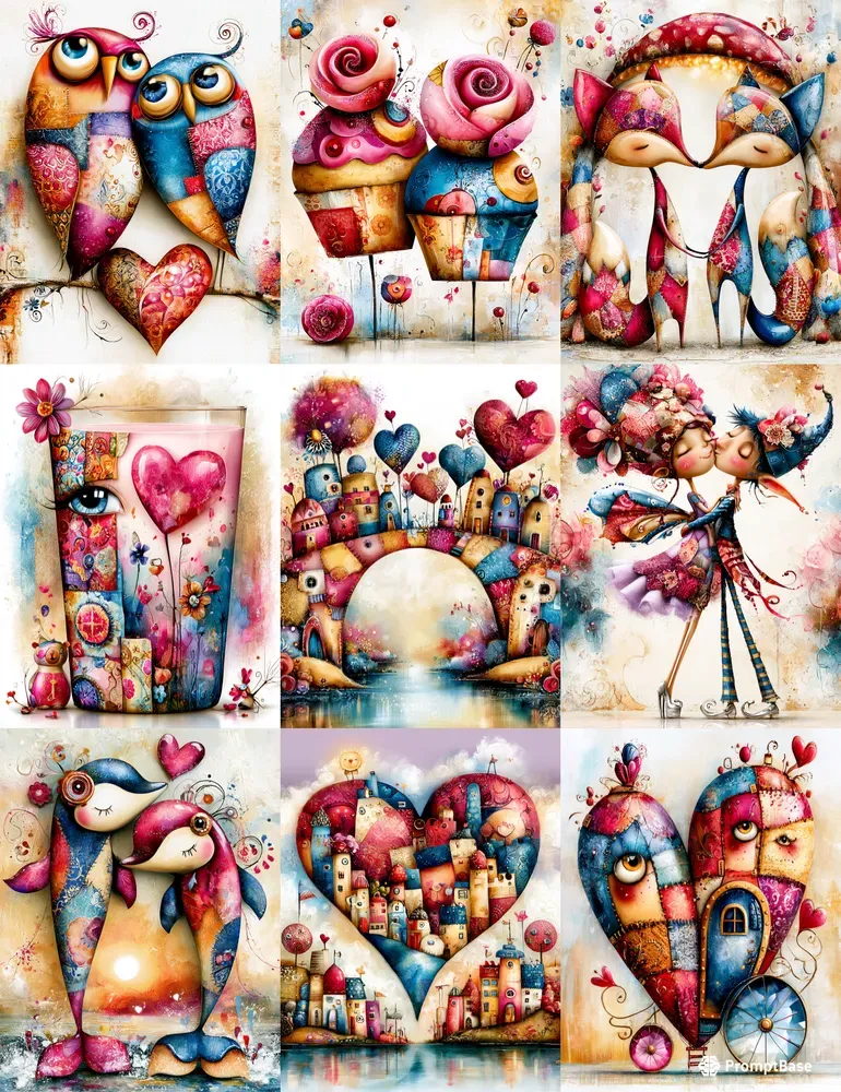 Whimsical Couple Love Junk Journals
