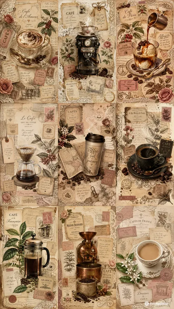 Romantic Coffee Junk Journal Ephemera