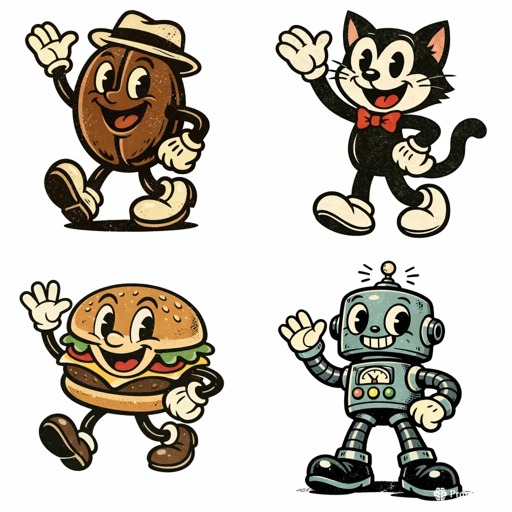 Retro 1950s Rubber Hose Mascot Creators