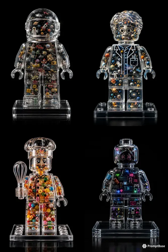 Crystal Lego Memory Figures