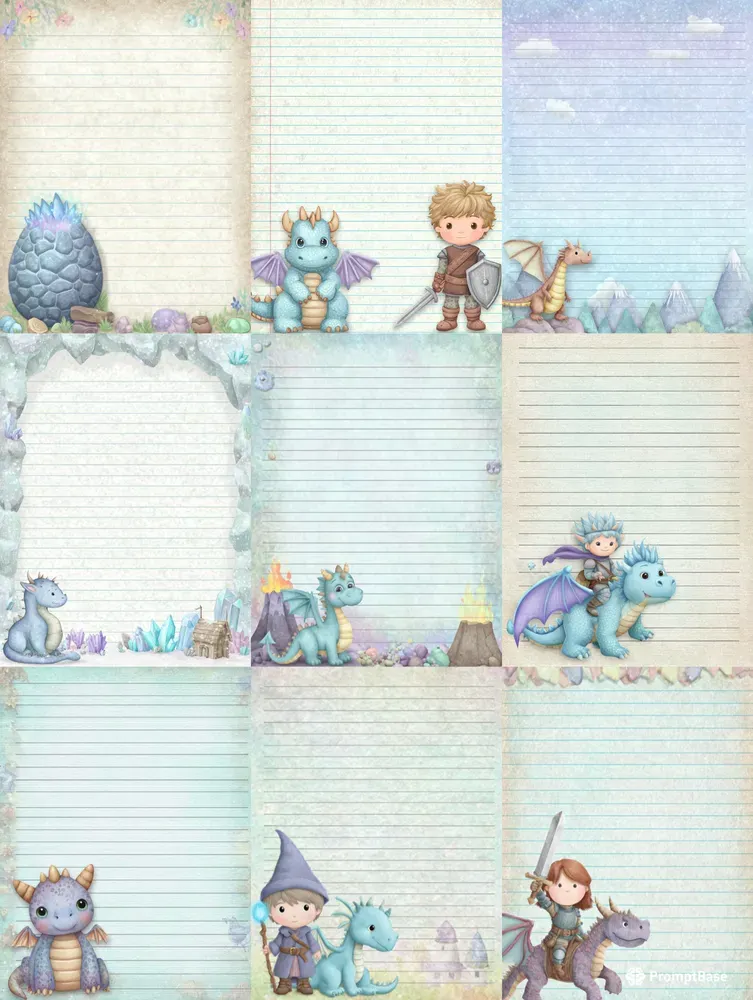 Fairytale Dragon Plain Papers