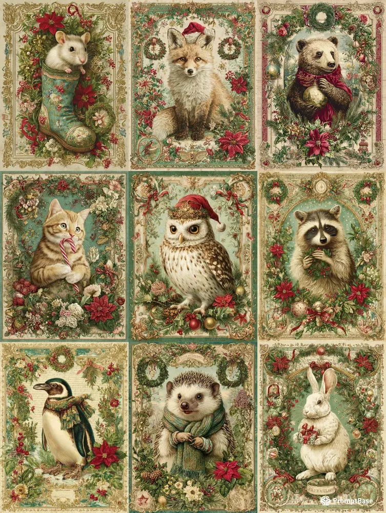 Vintage Christmas Junk Journal Charms