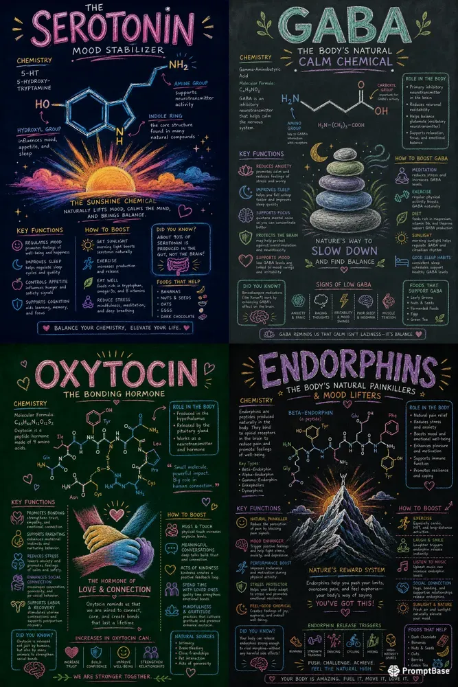 Vibrant Wellness Neurotransmitter Art