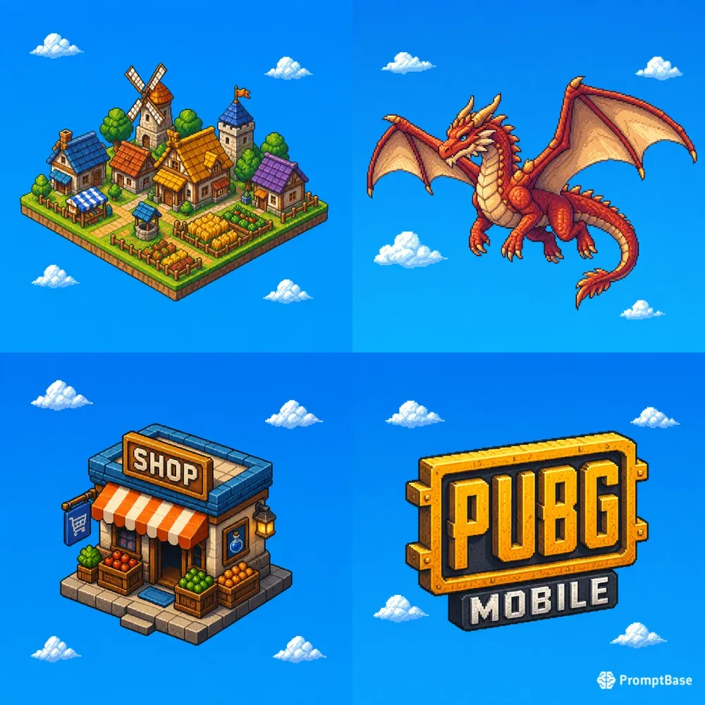 Vibrant 3D Pixel Art Game Assets
