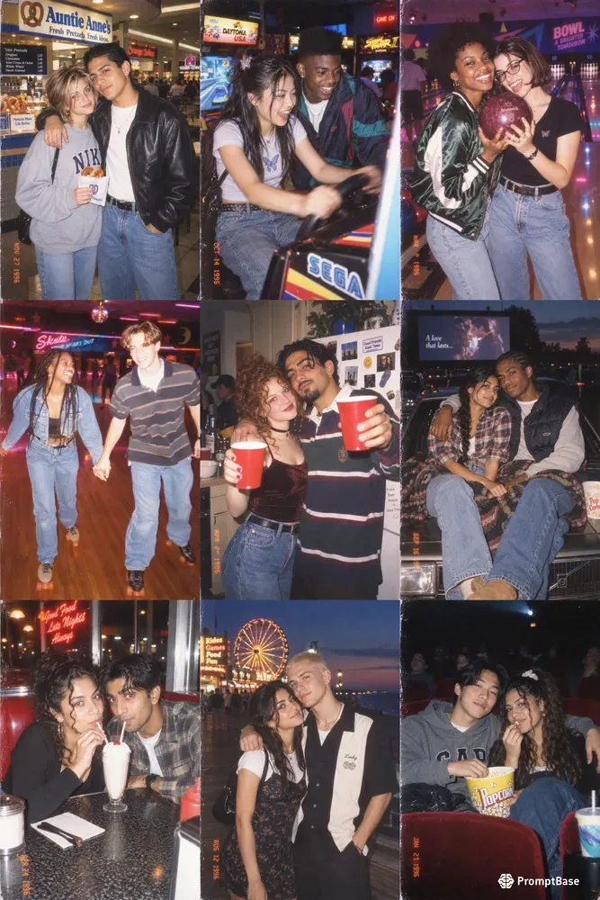 90s Couple Date Night Photos