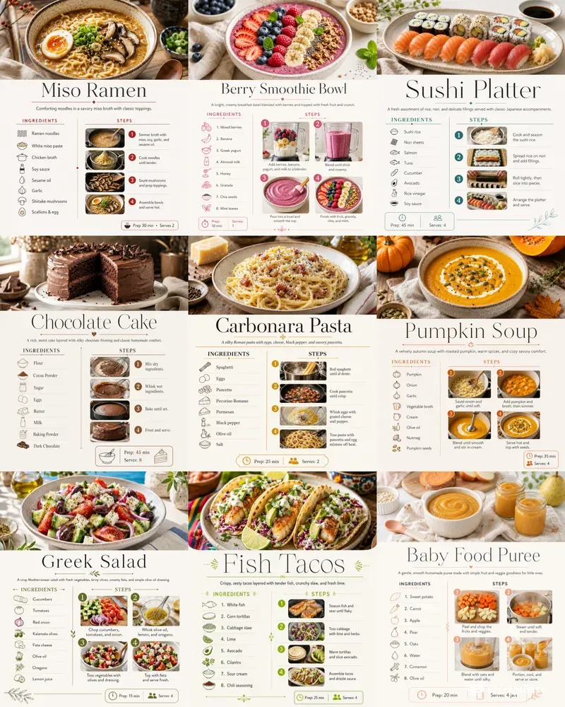 Recipe Infographic Card Makers