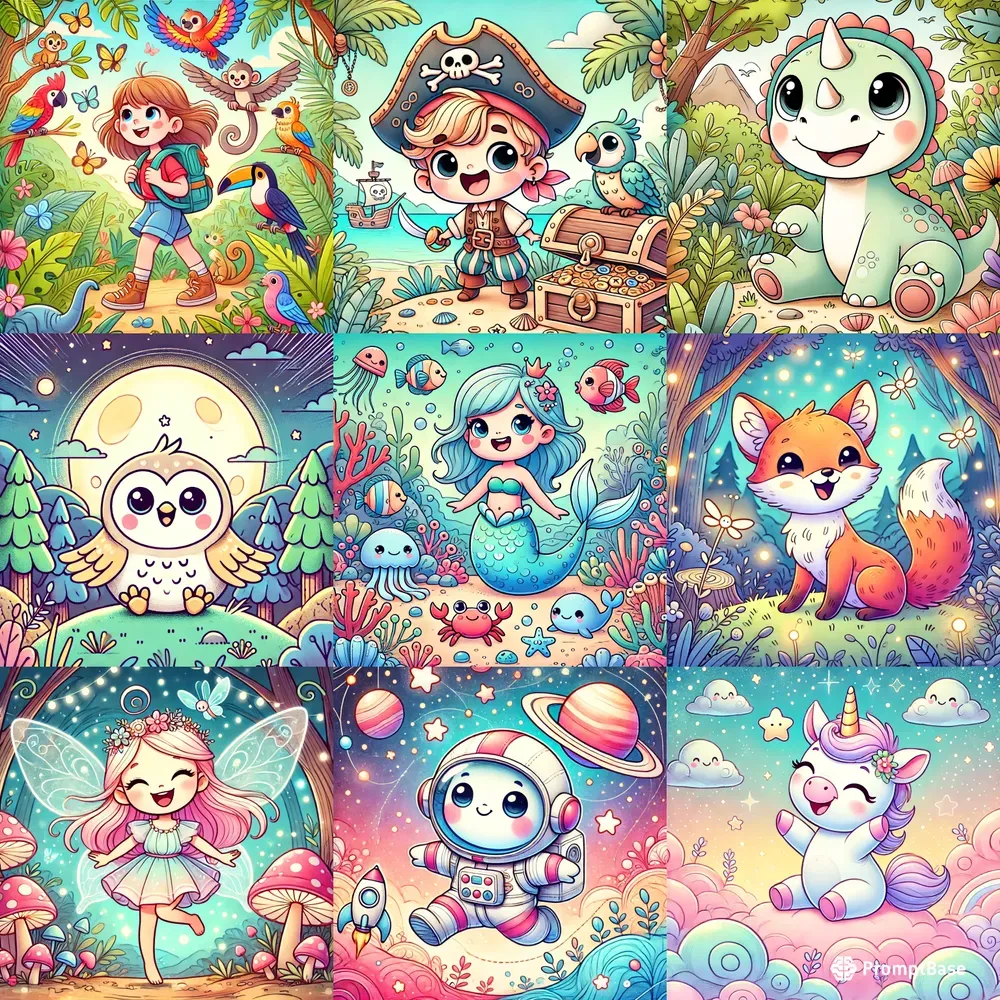 Cute Childrens Book Cover Illustrations