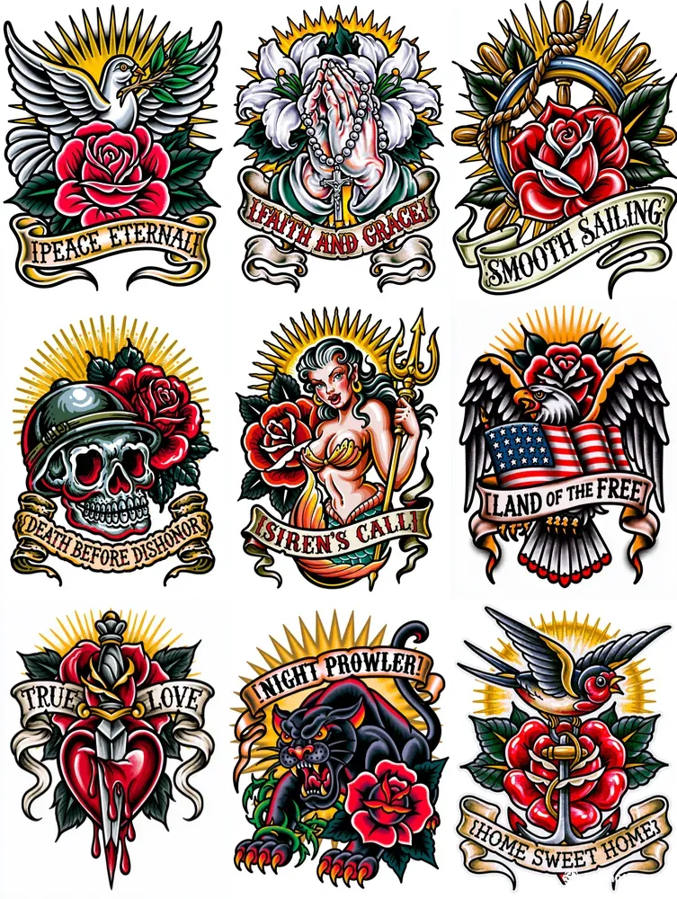 Traditional American Old School Tattoos