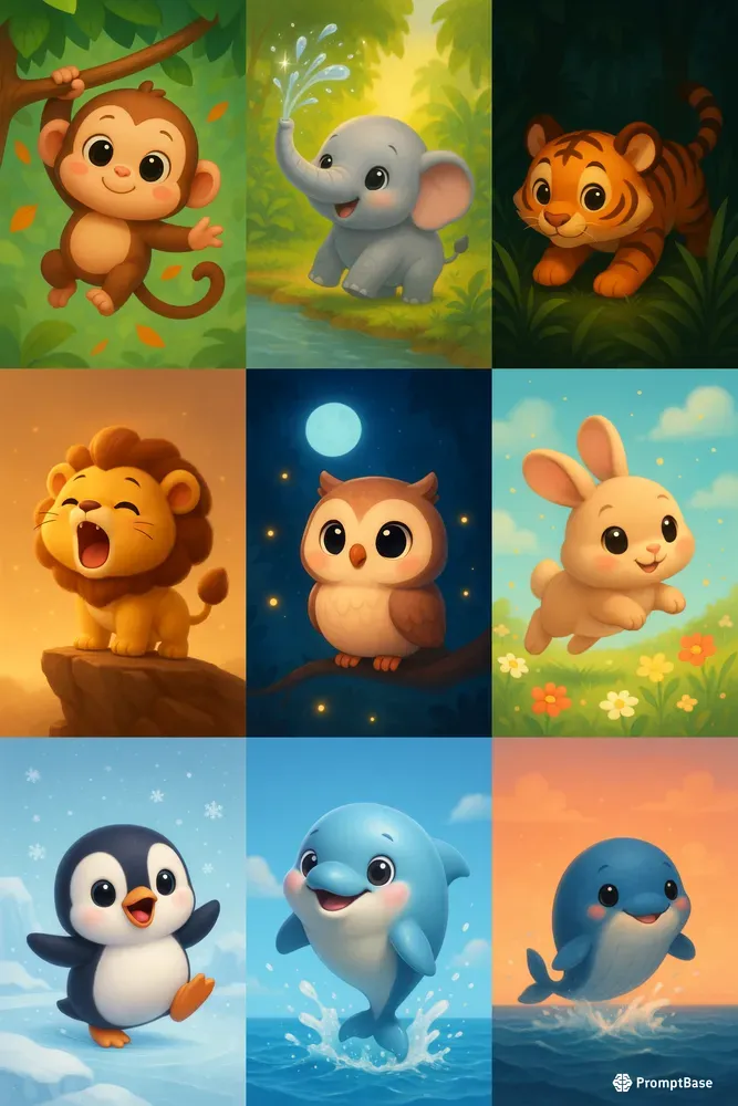 3D Cute Animal Characters