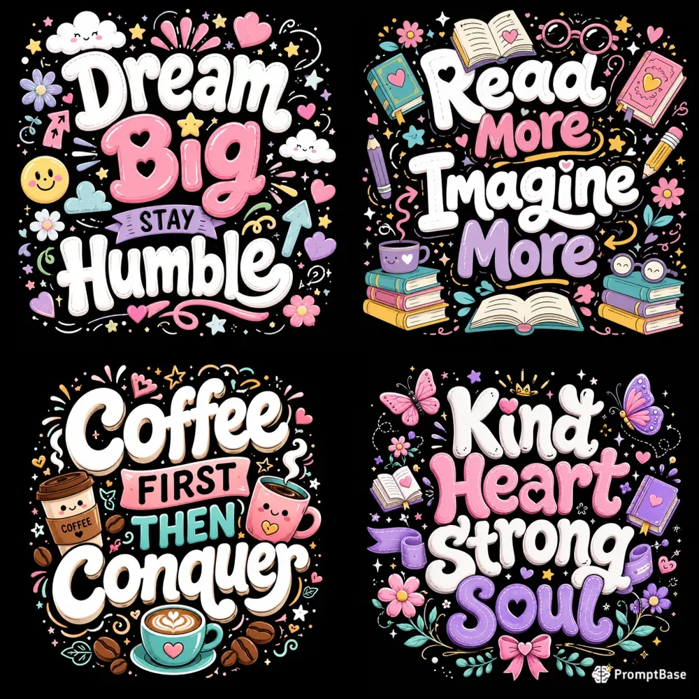 Cute Motivational Typography Art Designs