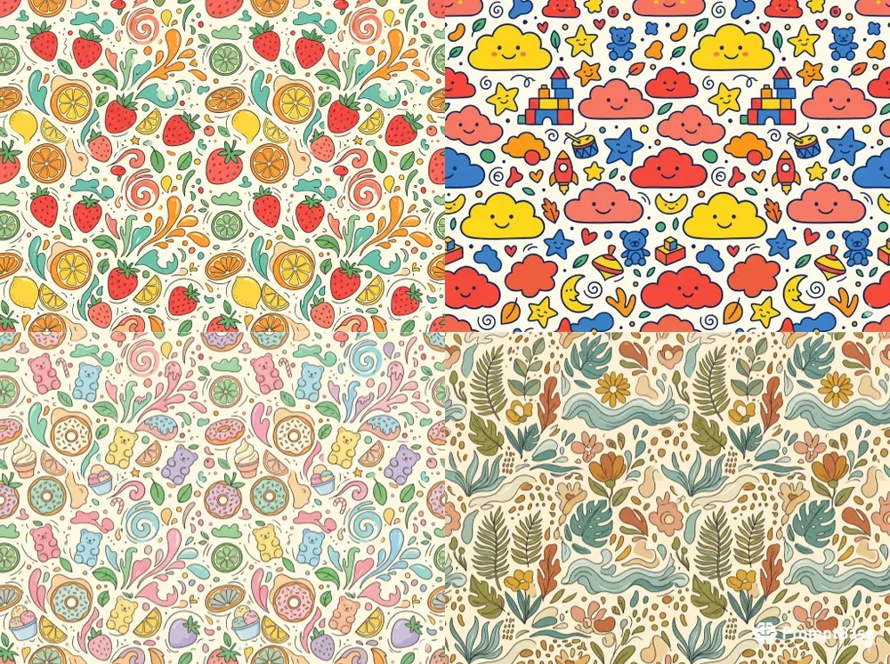Seamless Abstract Doodle Patterns