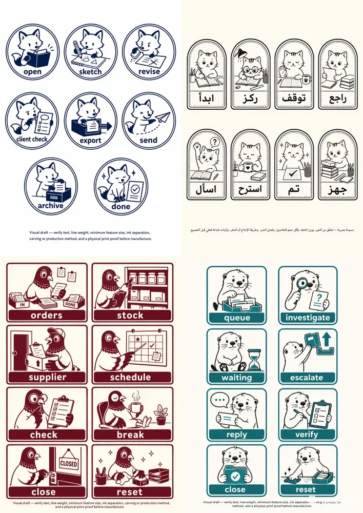 Workday Animal Microreward Stamp Sheets