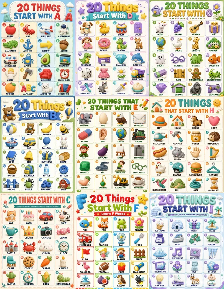 Printable Abc Vocabulary Posters