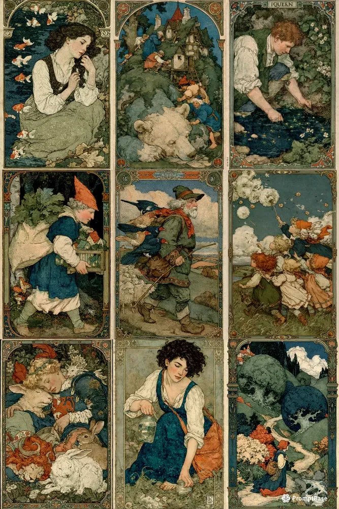Vintage Folklore Art Nouveau Stories