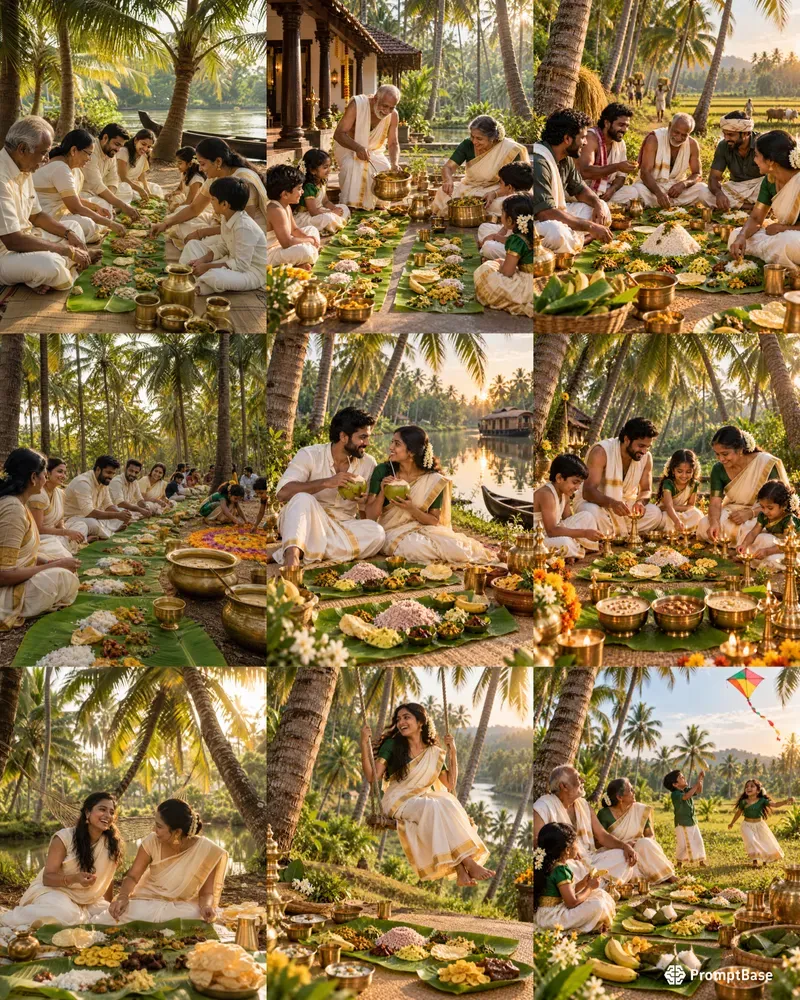 Onam Feasts Beneath Palm Trees