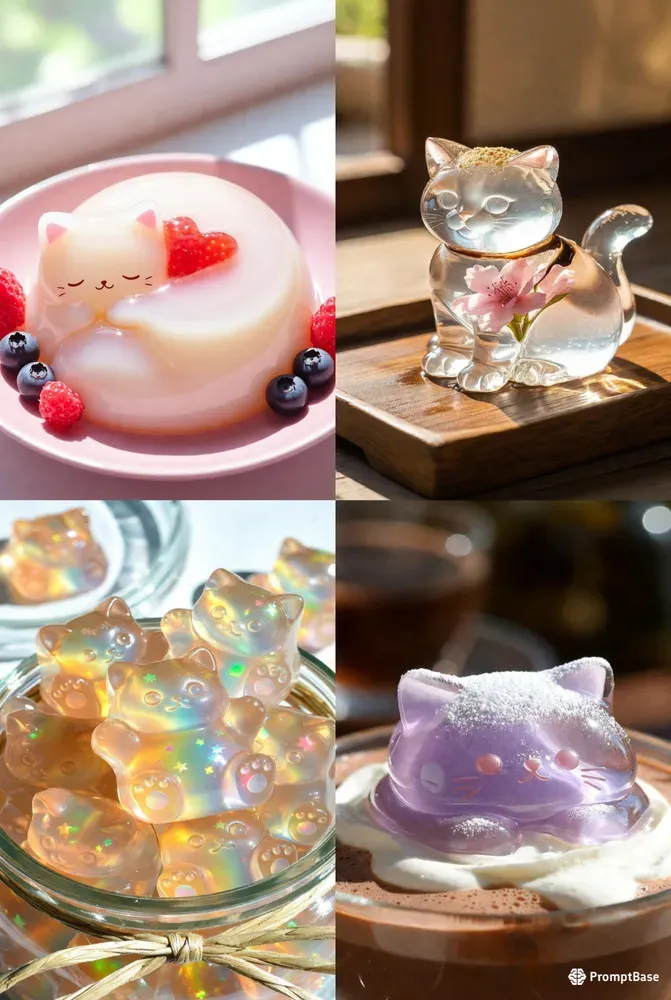 Cute Jiggly Jelly Cat Desserts