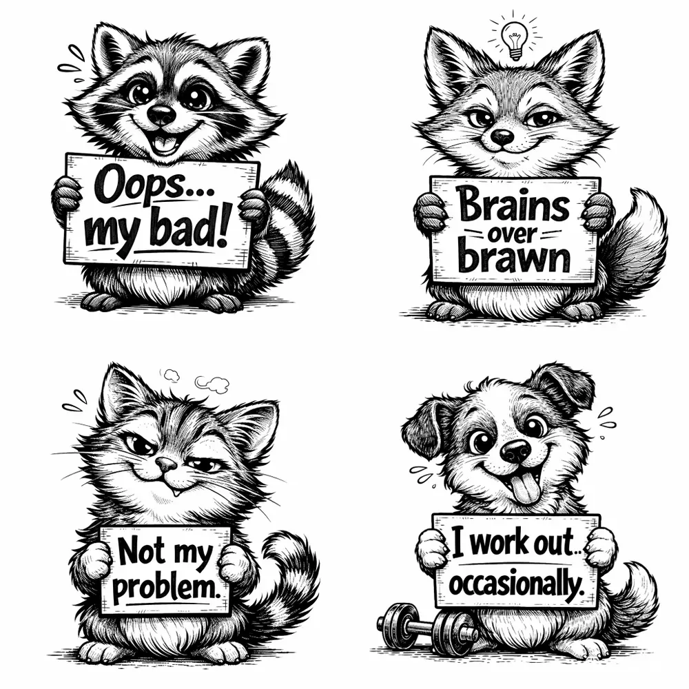 Humorous Animal Quote Stickers