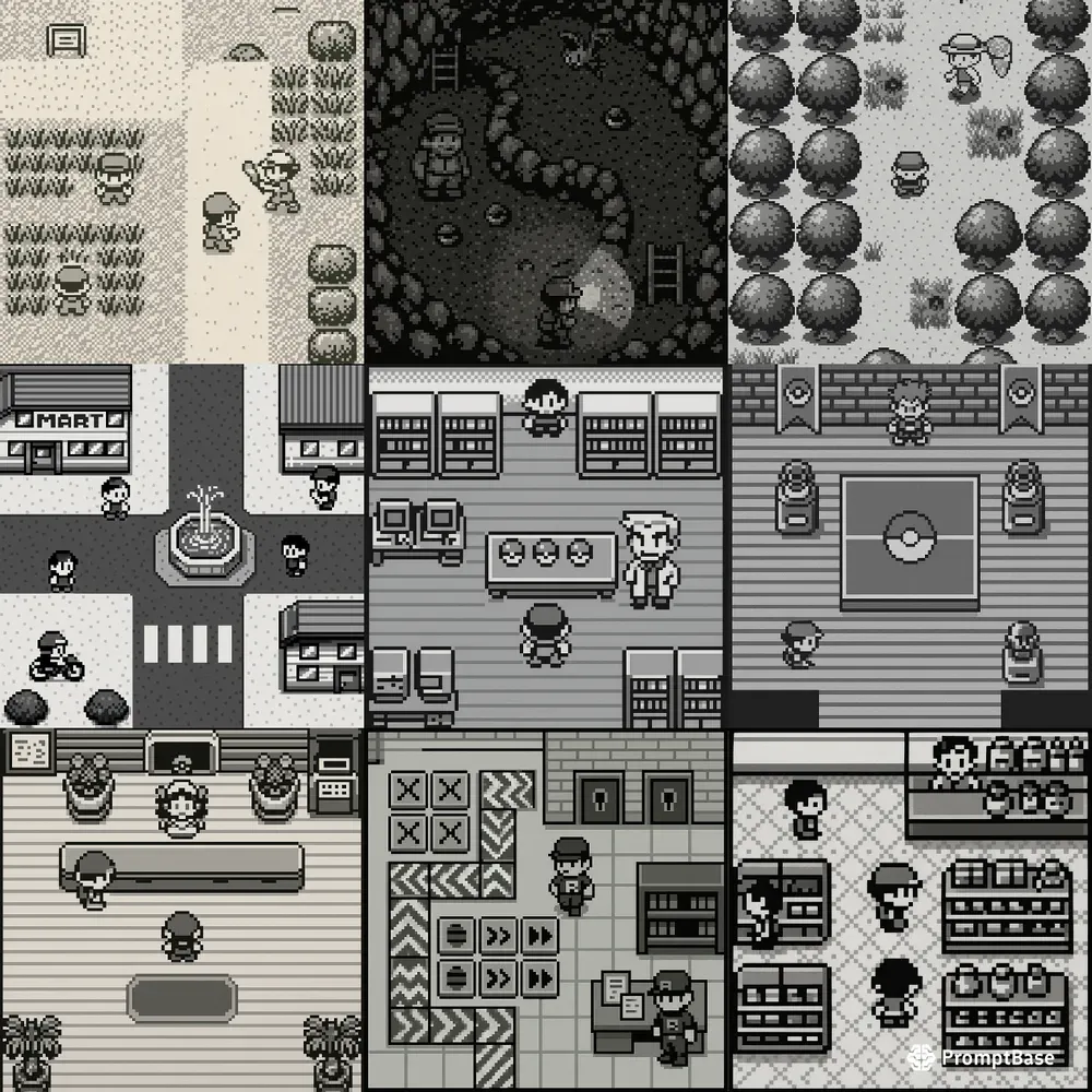 Topdown Pixel Art Gameboy Pokemon