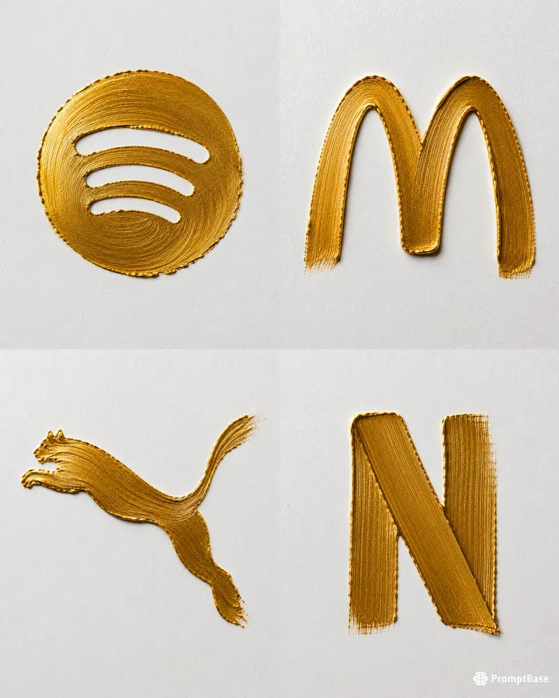 Gold Brushstroke Logo Generator