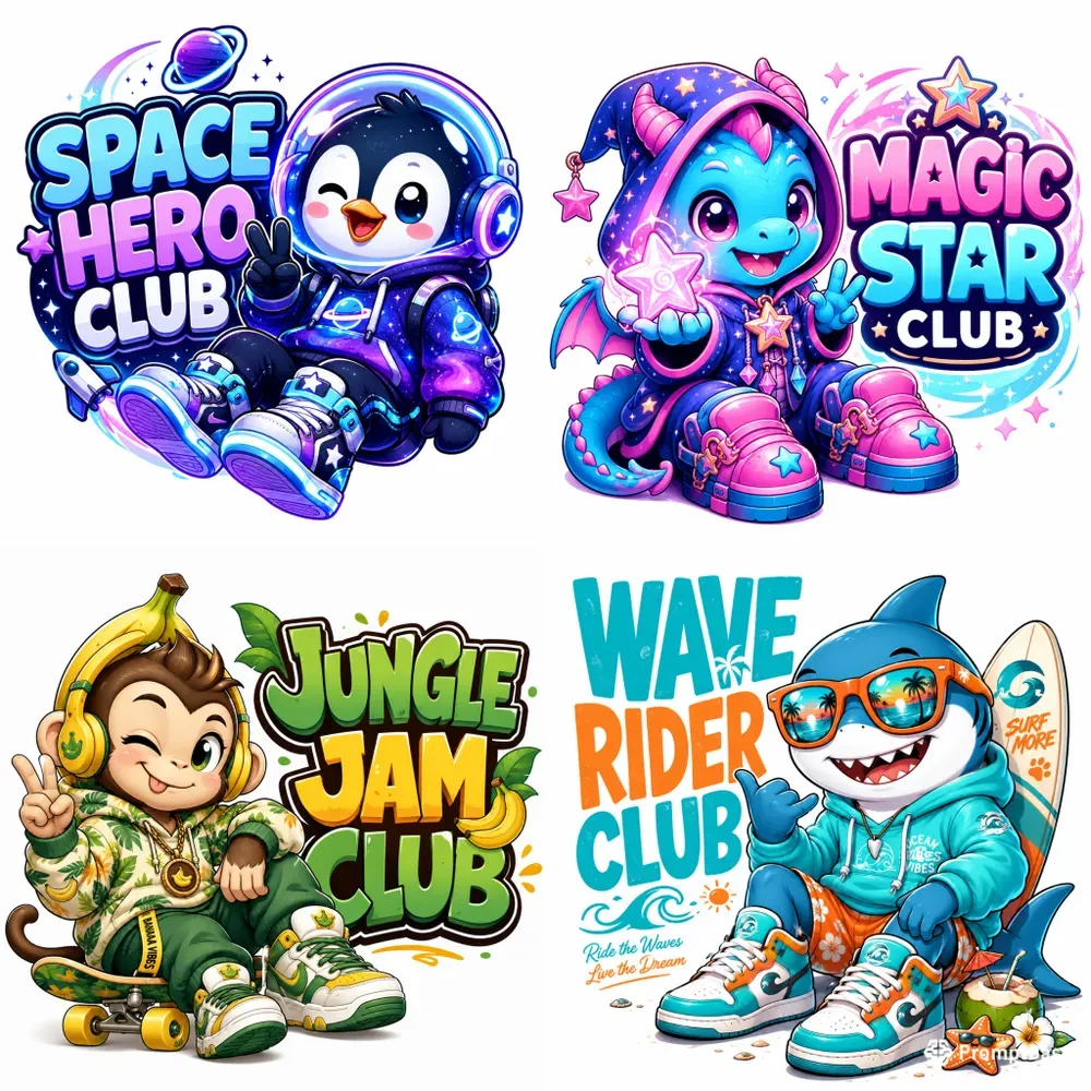 Cute Mascot Club Characters Packs