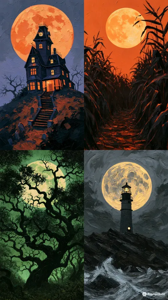 Halloween Oil Painting Phone Wallpapers