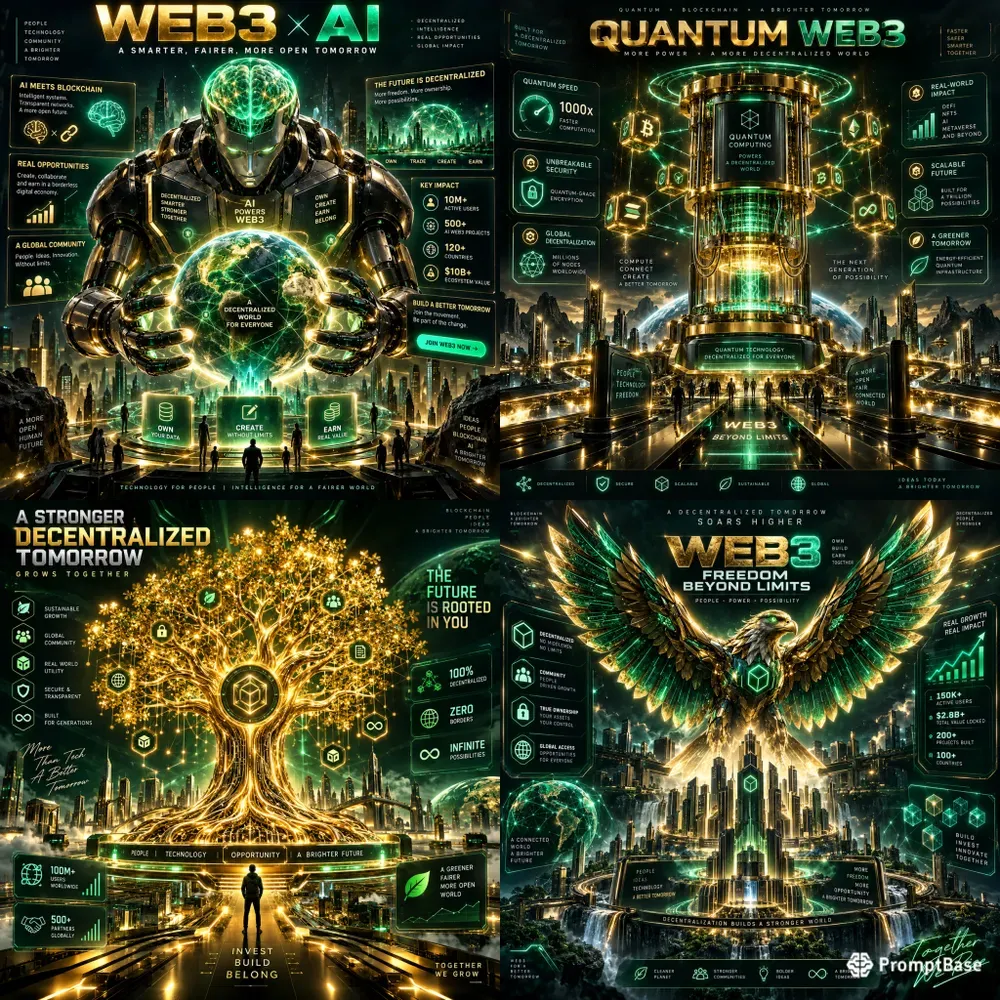 Epic Futuristic Web3 Infographic Posters