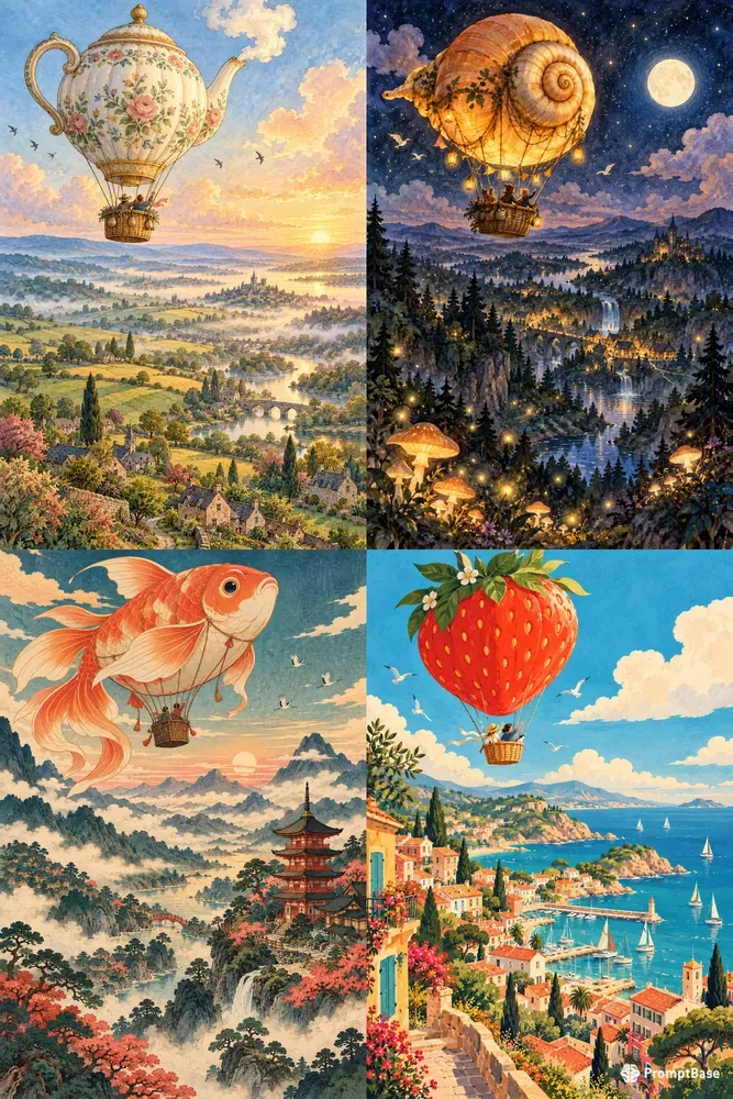Storybook Sky Voyage Nursery Prints