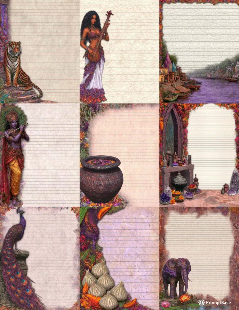 Hindu Goddesses Blessing Plain Papers