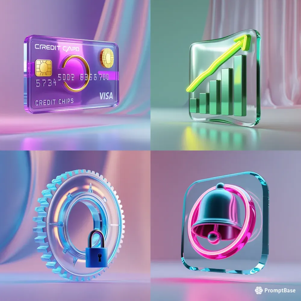 3d Glassmorphism Cyberpunk Icons
