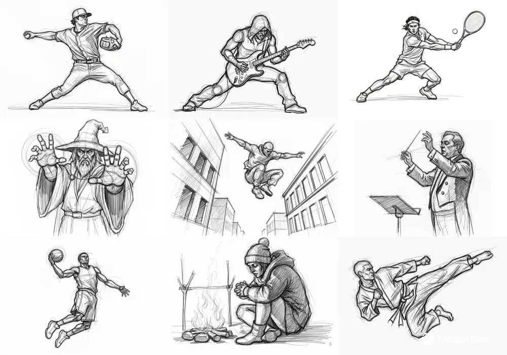 Quick Rough Pencil Sketches