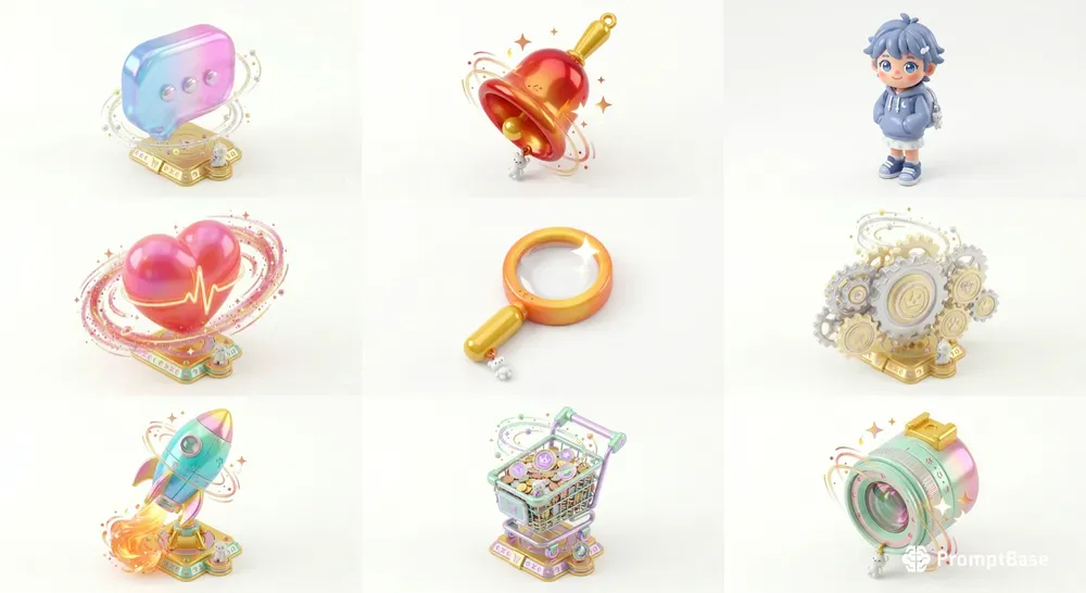 Cute 3D UI Icon Generator