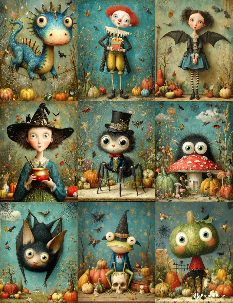 Enchanting Halloween Characters Ephemera