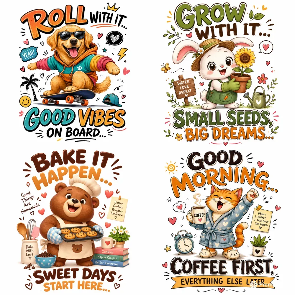 Cute Character Quote Designs