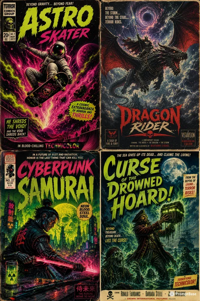 Neon Cosmic Horror Poster Makers
