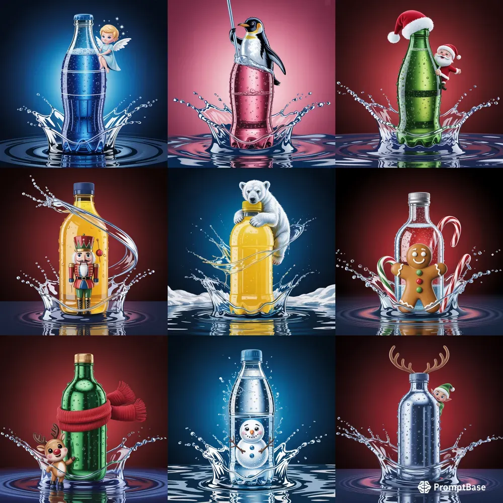 Festive Drink Bottles With Christmas Charms