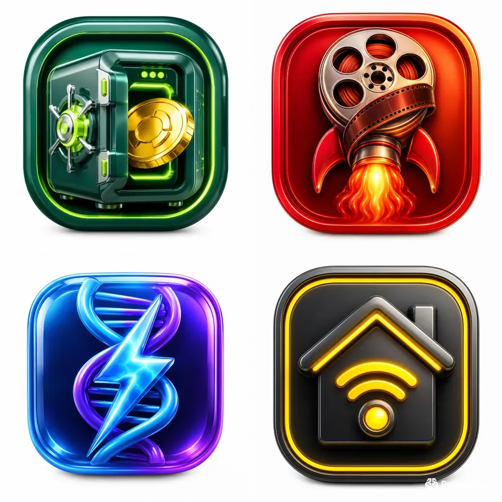Premium Glossy 3D App Icon Generator