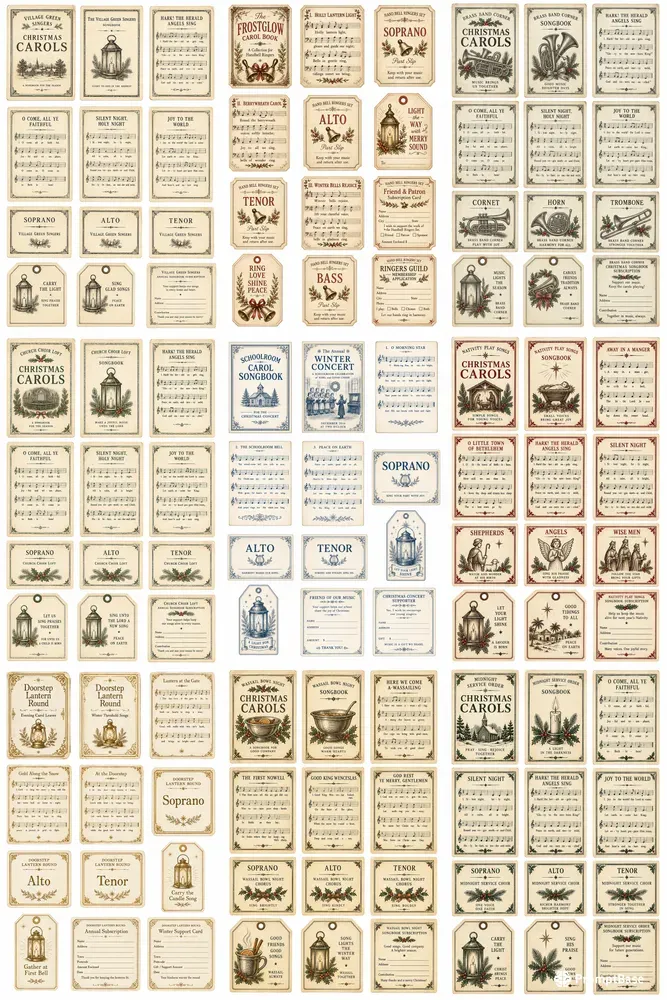 Carol Songbook Cutout Sheets