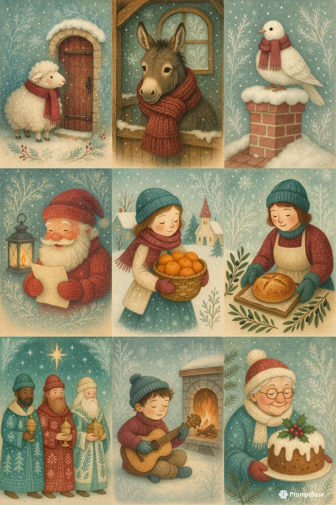 Whimsical Winter Folklore Illustrations