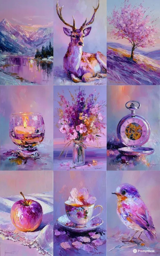 Classic Pastel Still Life Oil Paintings