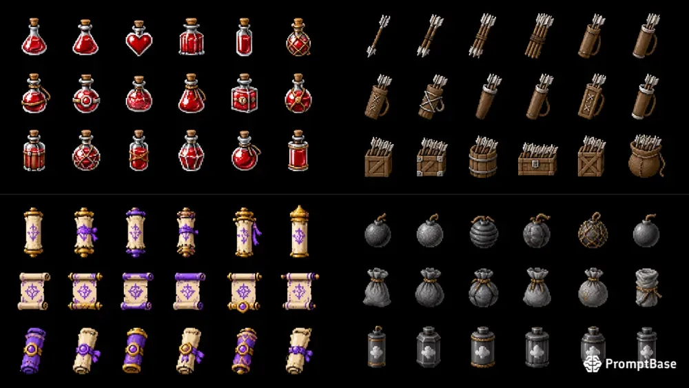 8bit RPG Consumable Item Sprite Sheets