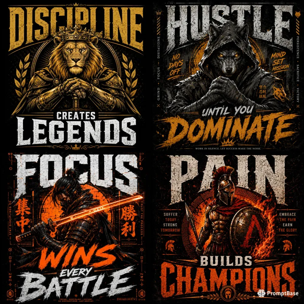 Victory Mindset Typography Poster Packs