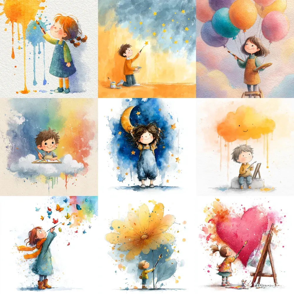 Cute Whimsical Child Illustrations