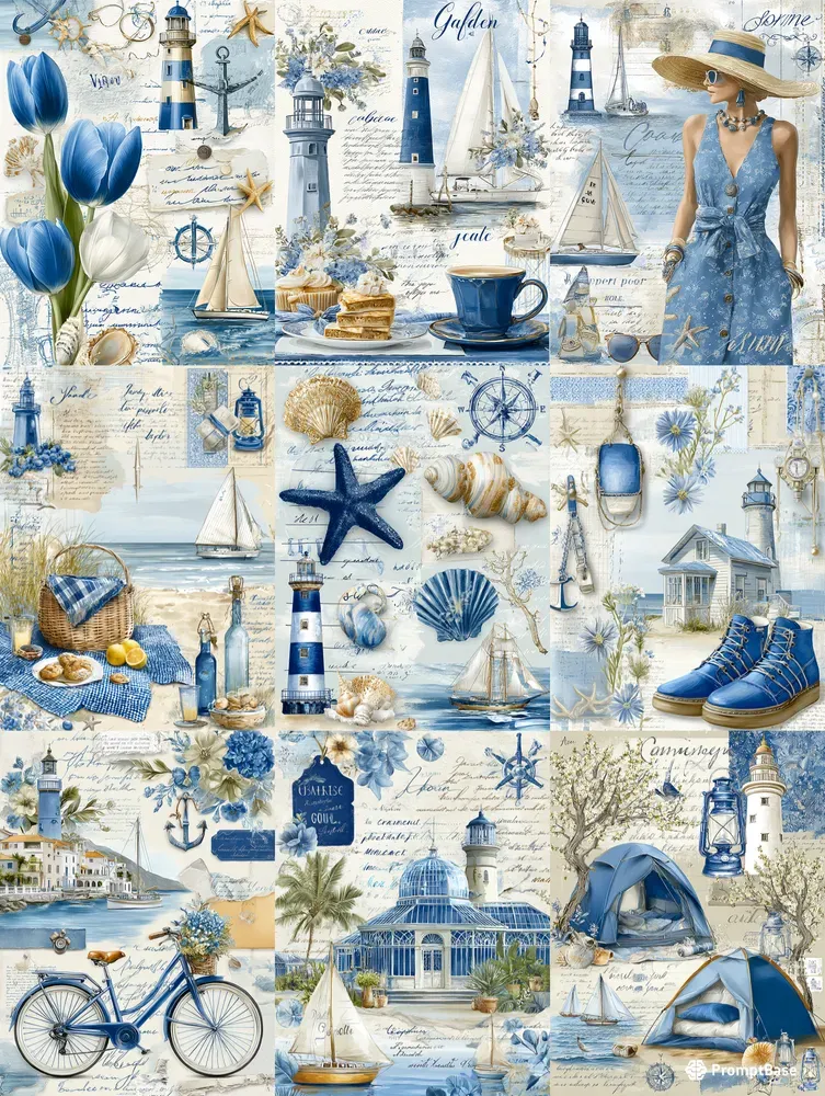 Spring Vacation Scrapbook Papers