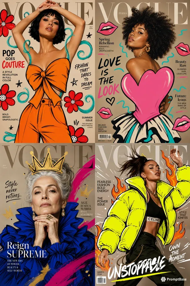 Mixed Media Doodle Editorial Covers