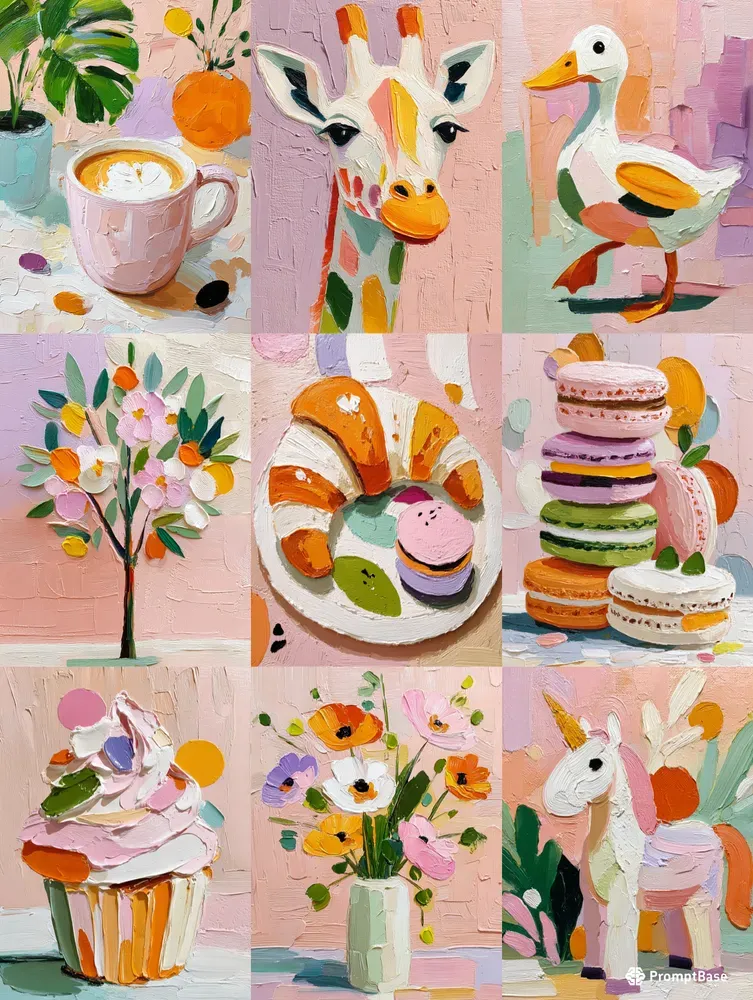 Impasto Bold Texture Illustrations