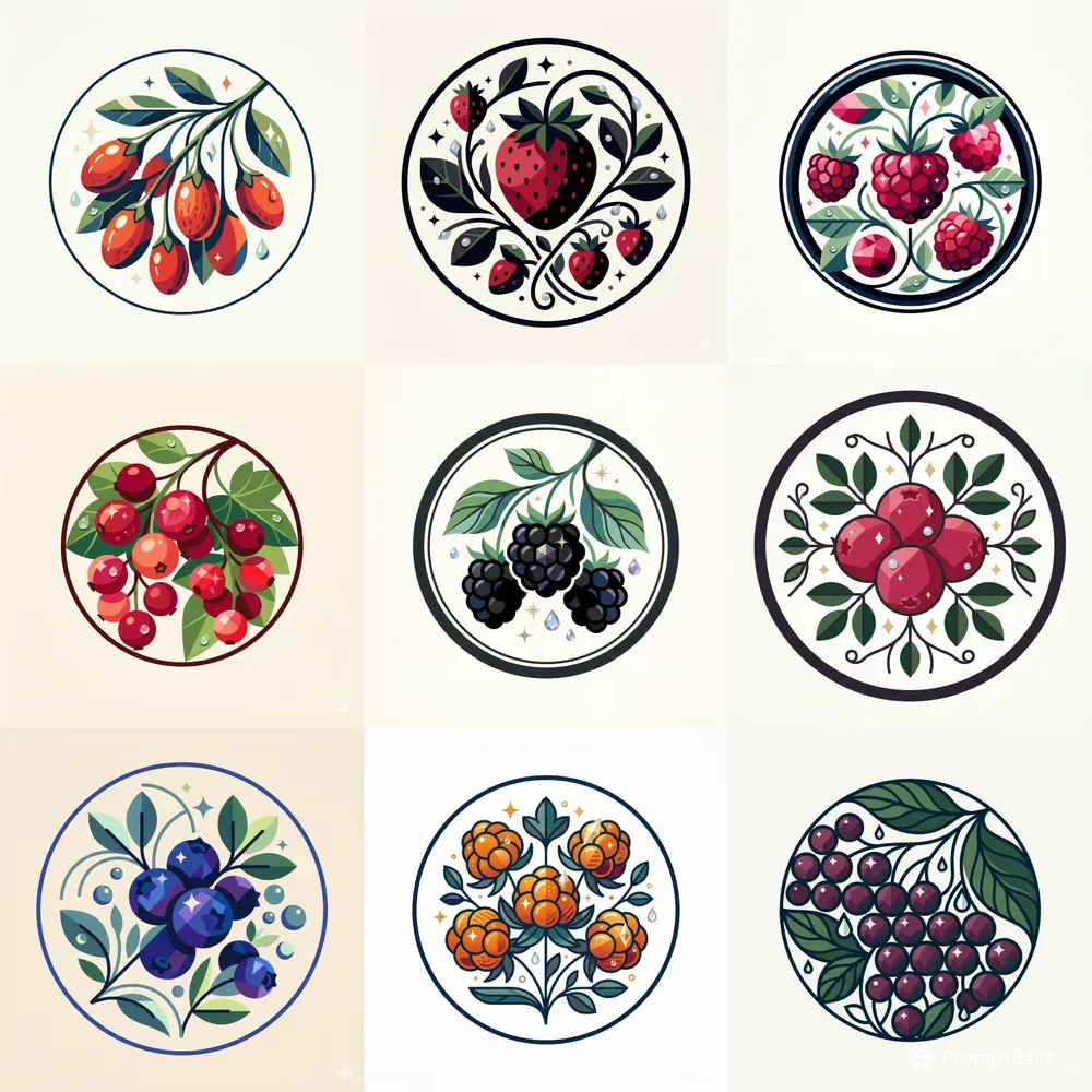Modern Berry Emblems