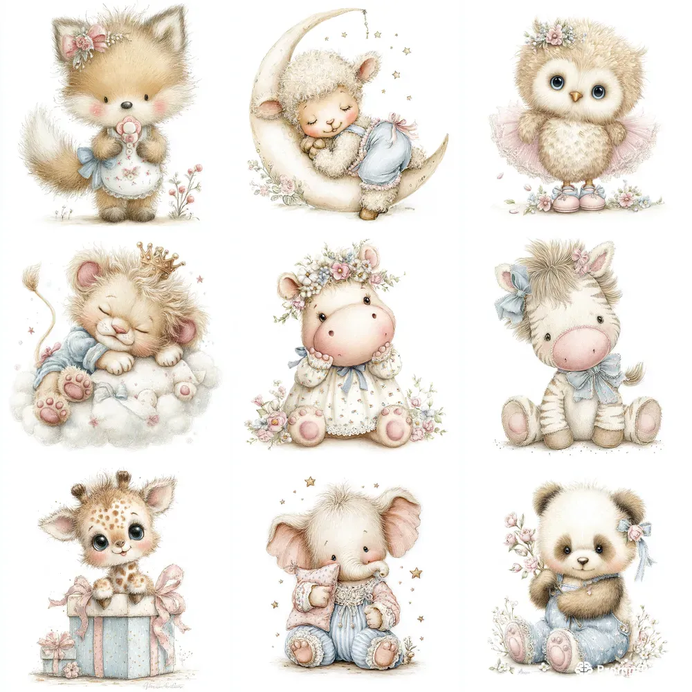 Nursery Baby Shower Character Cliparts