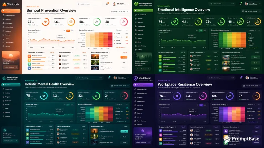 Saas Hr Wellness Dashboard UI Designs