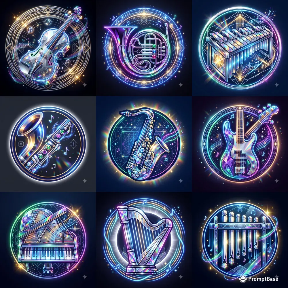 Neon Crystal Instrument Emblems