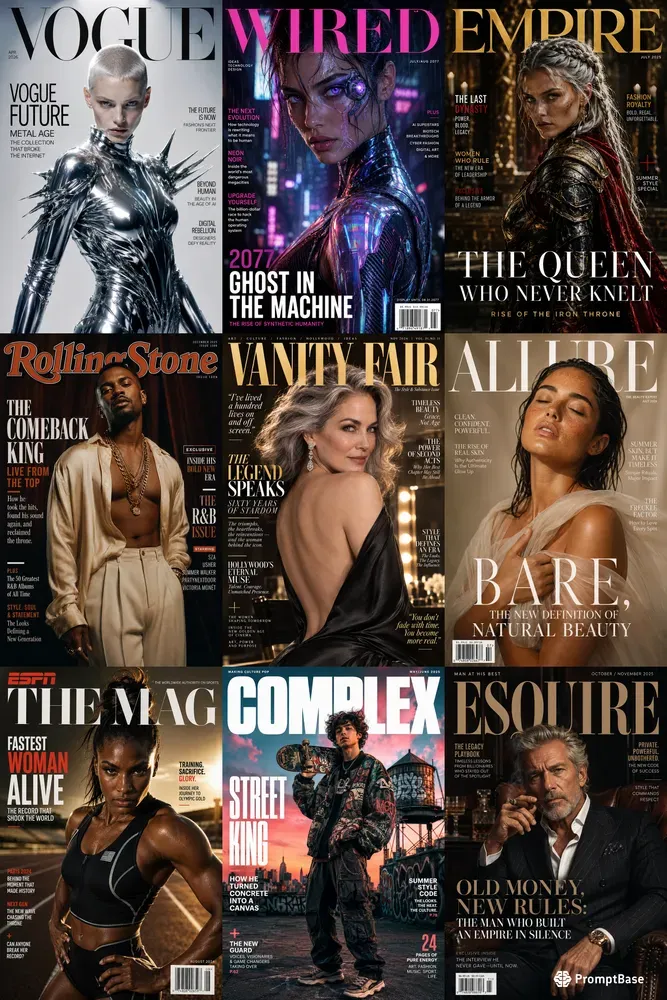 Cinematic Editorial Magazine Covers